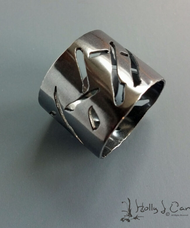 Calligraphy Sterling Silver Ring by Holly J Carter