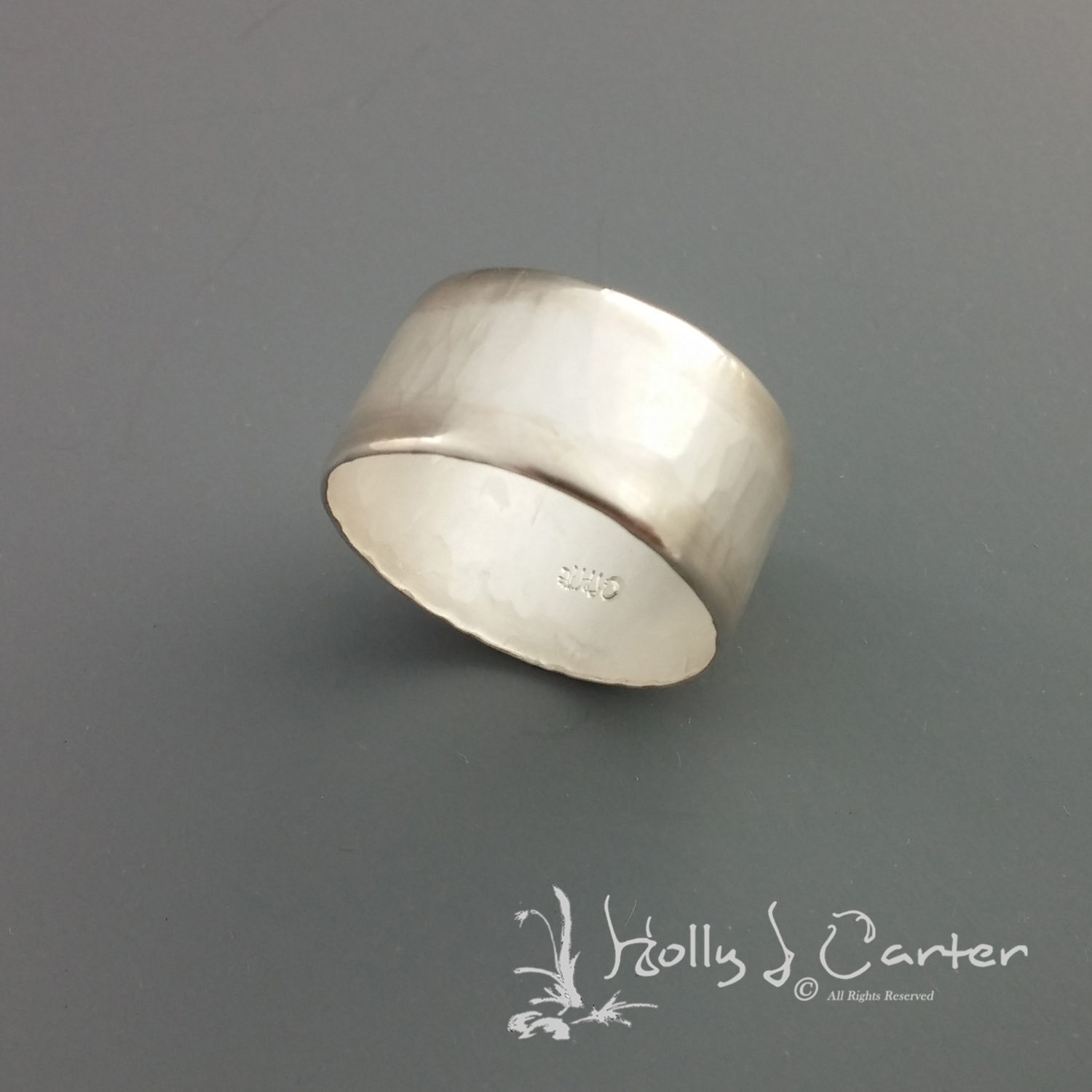 The Hammered Line Sterling Silver Ring by Holly J Carter