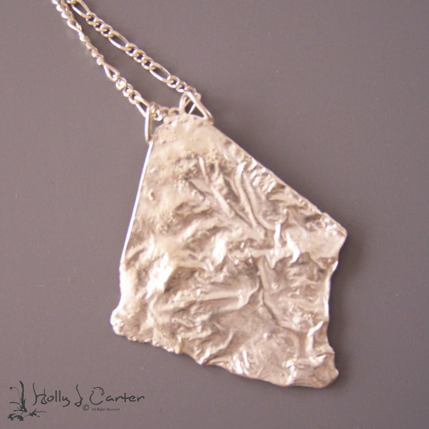Landscapes Reticulated Sterling Silver Pendant by Holly J Carter