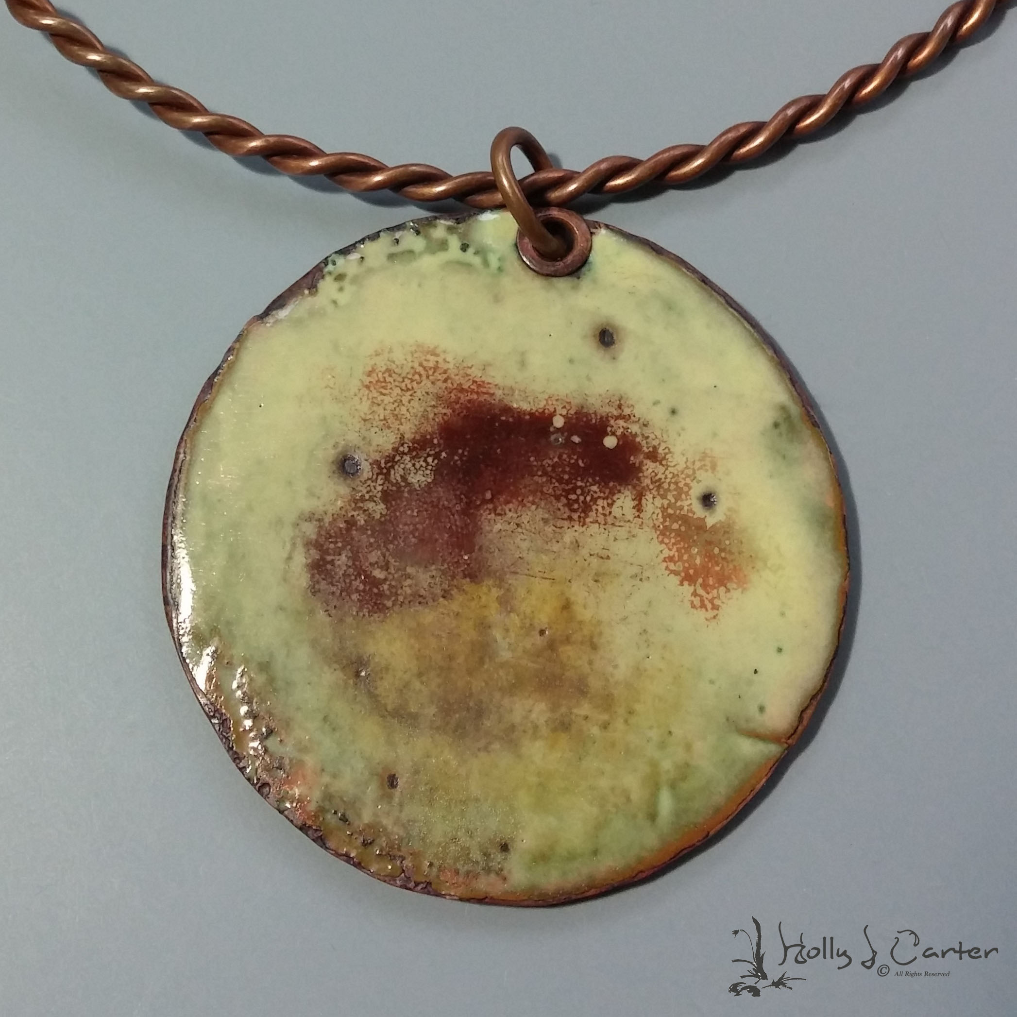 Maize Enameled Copper Necklace - Holly J Carter Fine Art Metals