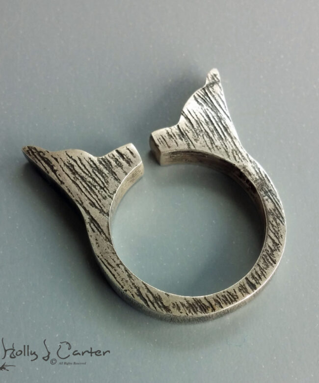 Wood Grain Sterling Silver Ring by Holly J Carter
