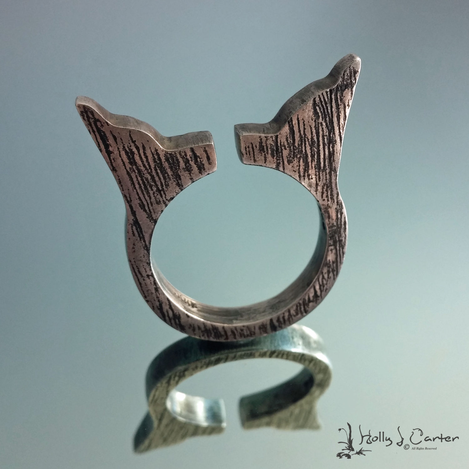 Wood Grain Sterling Silver Ring by Holly J Carter