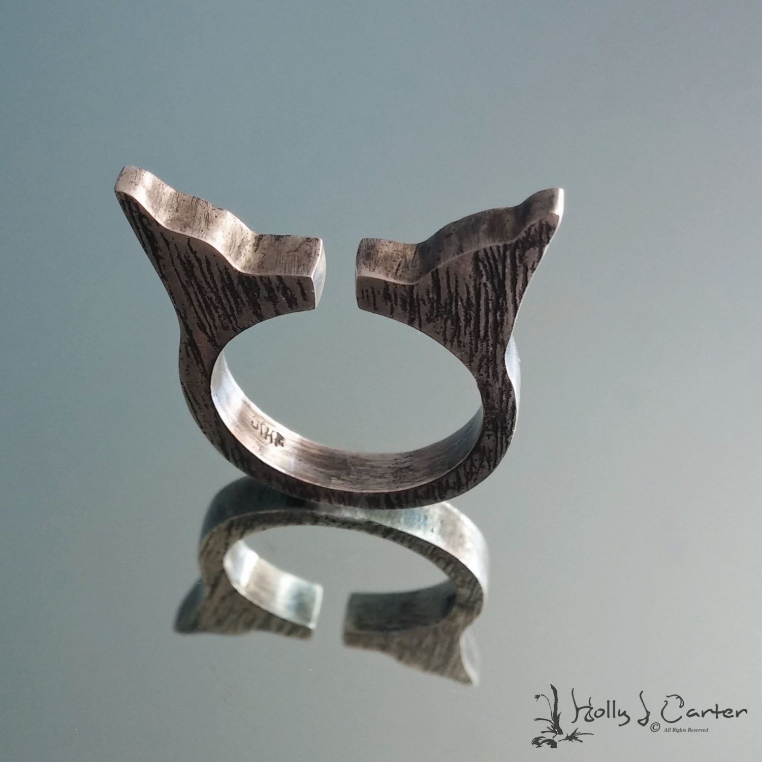 Wood Grain Sterling Silver Ring by Holly J Carter