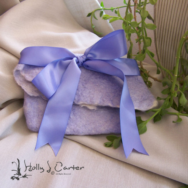 Lilac Fold-Over Clutch handcrafted by Holly J Carter