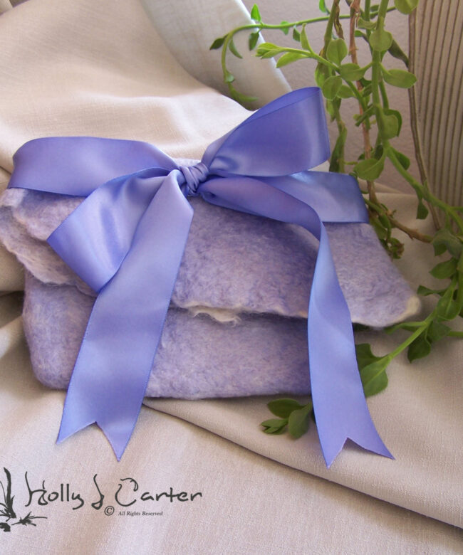 Lilac Fold-Over Clutch handcrafted by Holly J Carter