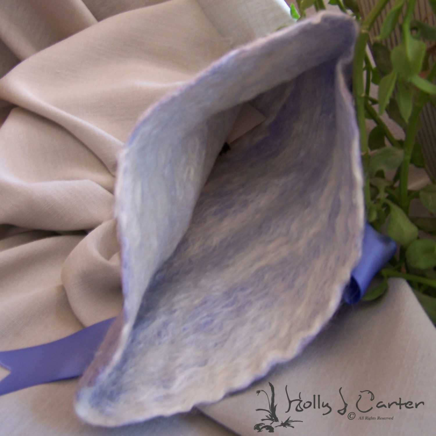 Lilac Fold-Over Clutch handcrafted by Holly J Carter