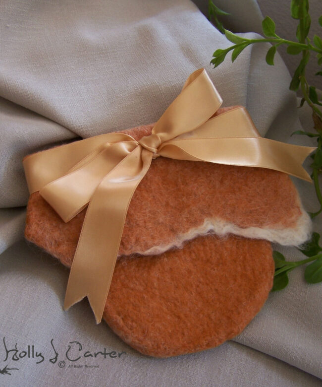 Nectarine Fold-Over Clutch handcrafted by Holly J Carter