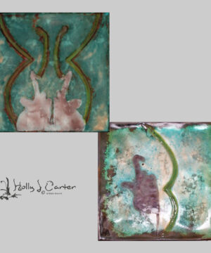 Abstract Enameled Wall Art Pieces Set of 2 handcrafted by Holly J Carter