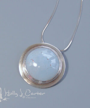 Cornflower Blue Enameled Pendant by Holly J Carter