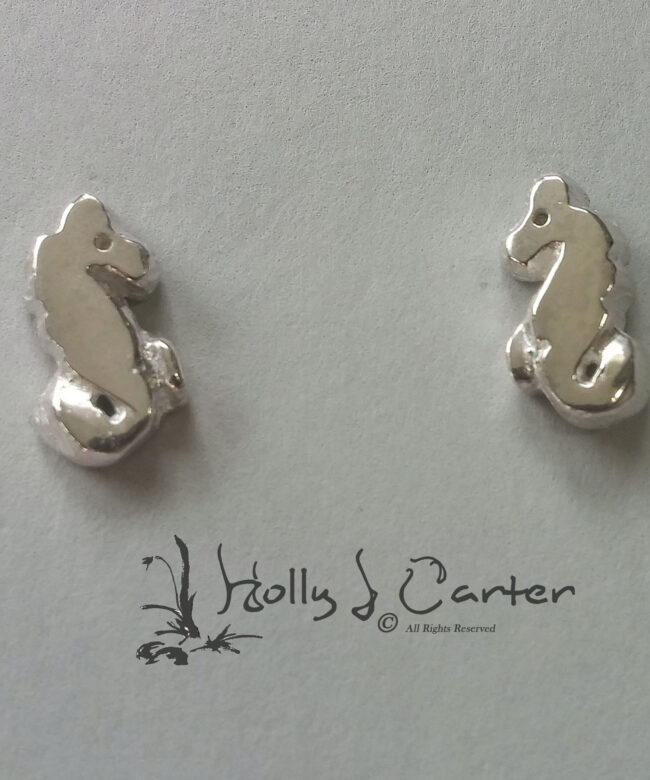 Seahorse Anti-Tarnish Sterling Silver Stud Earrings